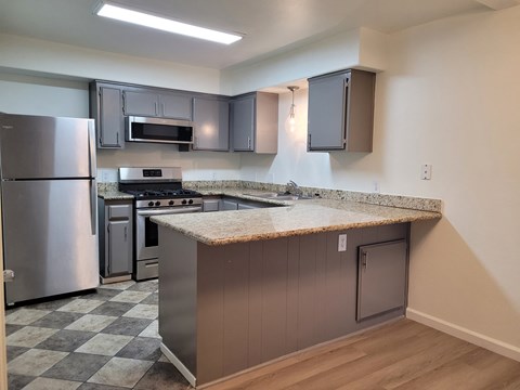 Granite Counters in B7 Only B7 Kitchen1 at Villa Mondavi, Bakersfield